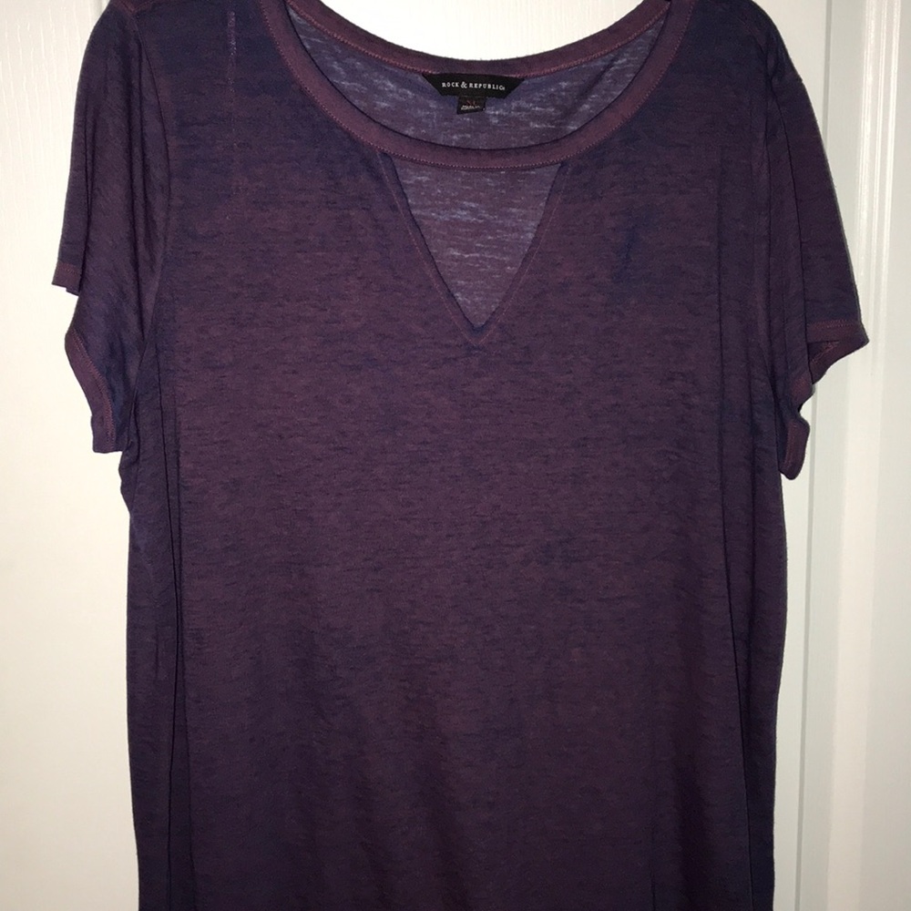 Purple V-neck